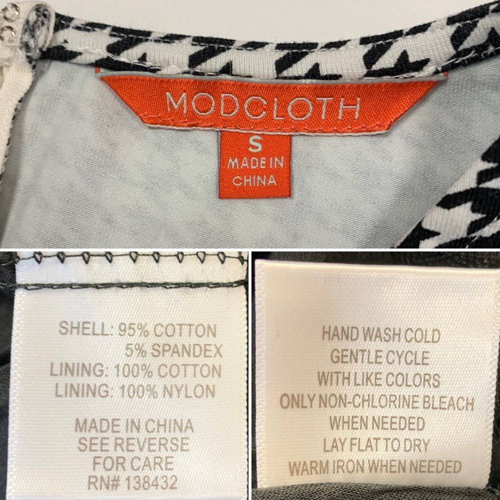 SOLD    NWT Modcloth Twice as Timeless Black White Houndstooth Fit & Flare Dress - Picture 10 of 12